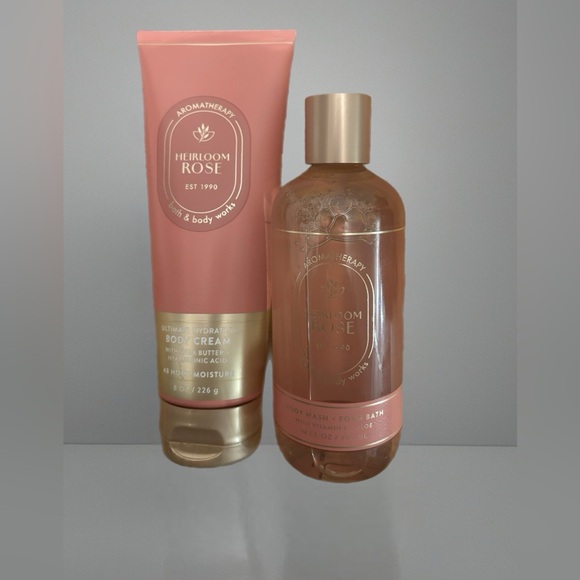 Bath & Body Works Other - Bath & Body Works Heirloom Rose Body Cream and Wash Set - Pink and Gold